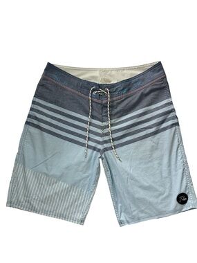 Quiksilver EQYBS03340 Board Shorts Mens Size 32 Blue Striped Surf Swim